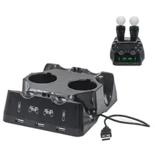 PS4 4 в 1 Quad PS 4 зарядная док-станция для sony Playstation 4 PS4 PS Move зарядное устройство для геймпада для хранения