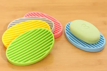 

Silicone Flexible Toilet Soap Holder Plate Hollow Design Bathroom Soapbox Anti Slip Soap Dish Holder W7544