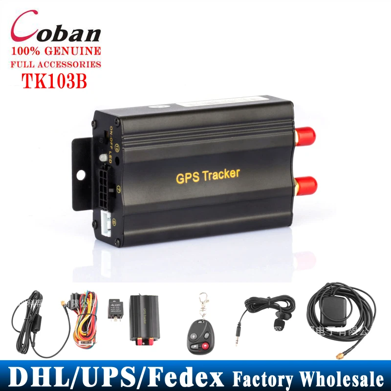 10 шт./лот автомобильный трекер Coban GPS TK103B + пульт дистанционного управления Rastreador