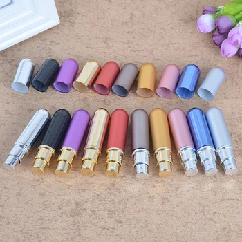 

MUB - 5ml Refillable Portable Mini Perfume Bottles Traveler Aluminum Glass Empty Parfum Bottle Atomizer
