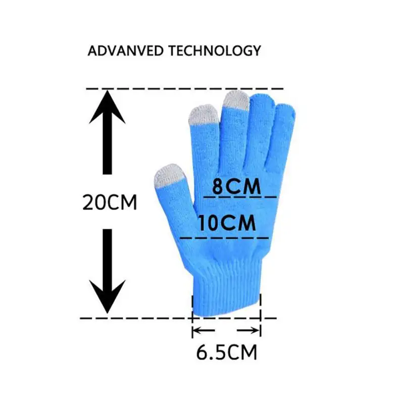 Красочные сенсорный экран Зимние перчатки для мужчин и женщин полный палец перчатки Женские однотонные хлопковые перчатки экран Luvas для смартфона