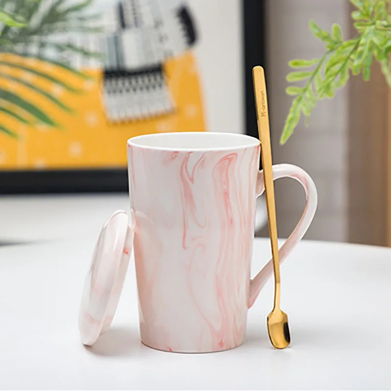Скандинавская Кружка Кофейные керамические Эспрессо-чашки мраморные розовые парные чашки для девочек капучино чайный сервиз Kubek питьевой дом 50T035 - Цвет: Style1