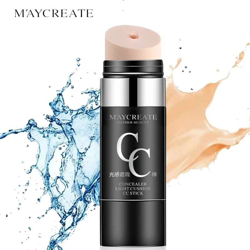 

Face Natural Air Cushion CC Moisturizing Foundation Makeup Cover Up Waterproof Whitening Twist N Brush CC Concealer Stick