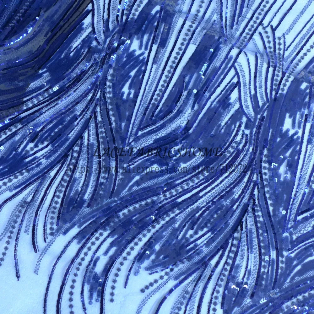La Belleza 1 ярд в продаже темно-синий и другие 5 цветов блестки Металлик на Сетчатое вышитое кружево ткань 5" Ширина