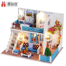 IiE CREATE DIY деревянный кукольный дом кукольные домики миниатюрные кукольные домики игрушки с мебели светодиодный светильник подарок на день рождения