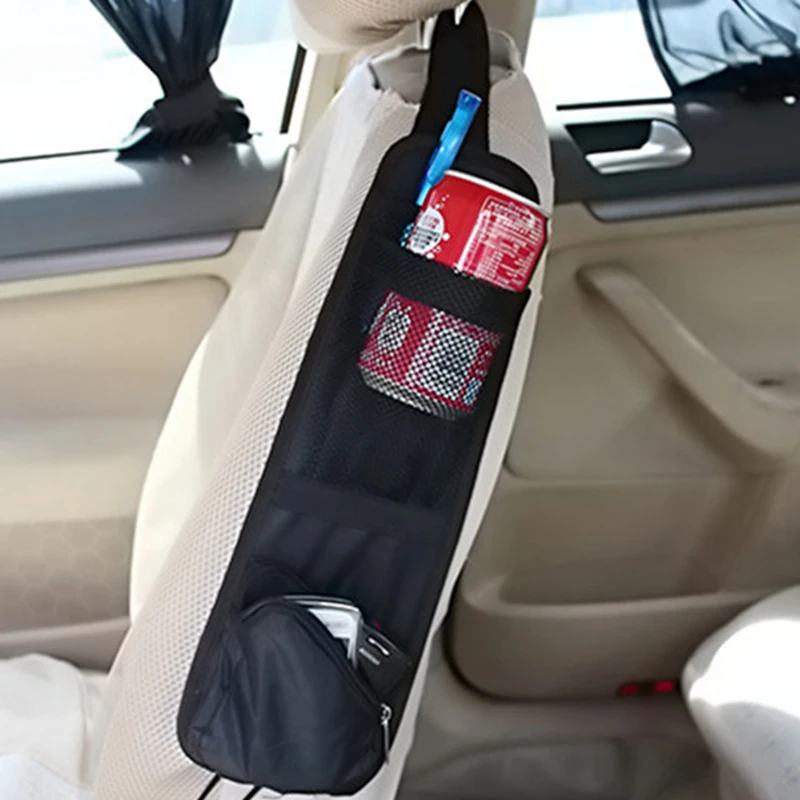 Сумка для хранения на сиденье автомобиля Автомобильный органайзер для укладки авто сиденье Боковая Сумка Висячие карманные сумки нейлоновый держатель для мелочей автомобильный-Стайлинг