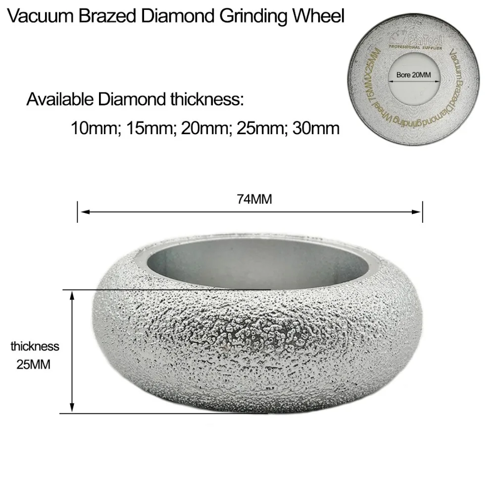 3"/75mmx25MM Vacuum Brazed Diamond Profile grinding wheel for half-round Grit 60 