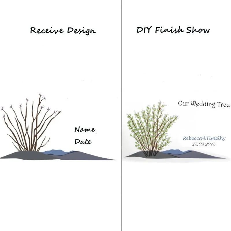 Персонализированная Свадебная книга для гостей с деревом, альтернатива отпечаток пальцев подпись, холст, живопись, детский душ, книга для гостей, сувенир - Цвет: SZ 046