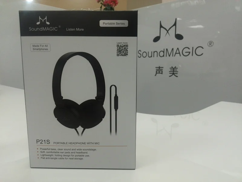 SoundMAGIC P21S портативная гарнитура наушники с микрофоном управление для всех смартфонов HIFI Звук супер бас звук