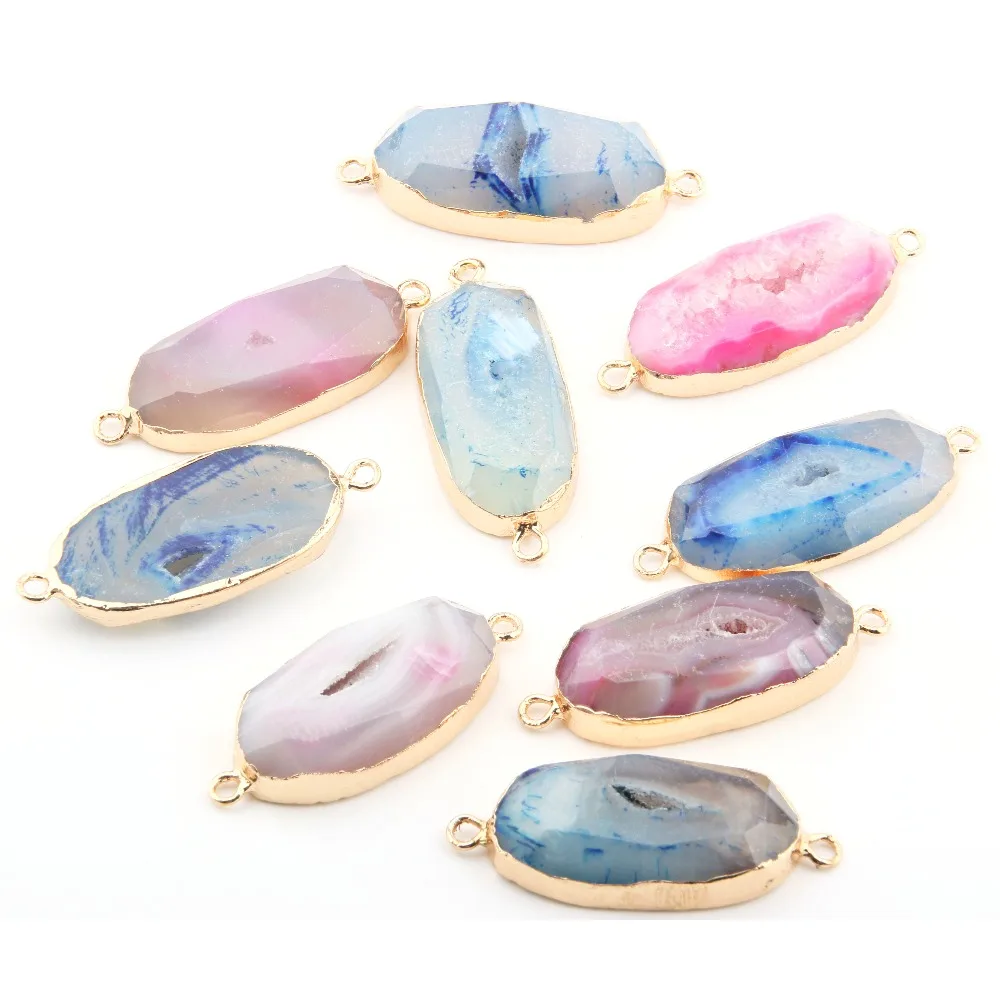 

Wholesale 4 Color Mood Shape Natural Stone Pendant DIY for Necklace or Jewelry Making