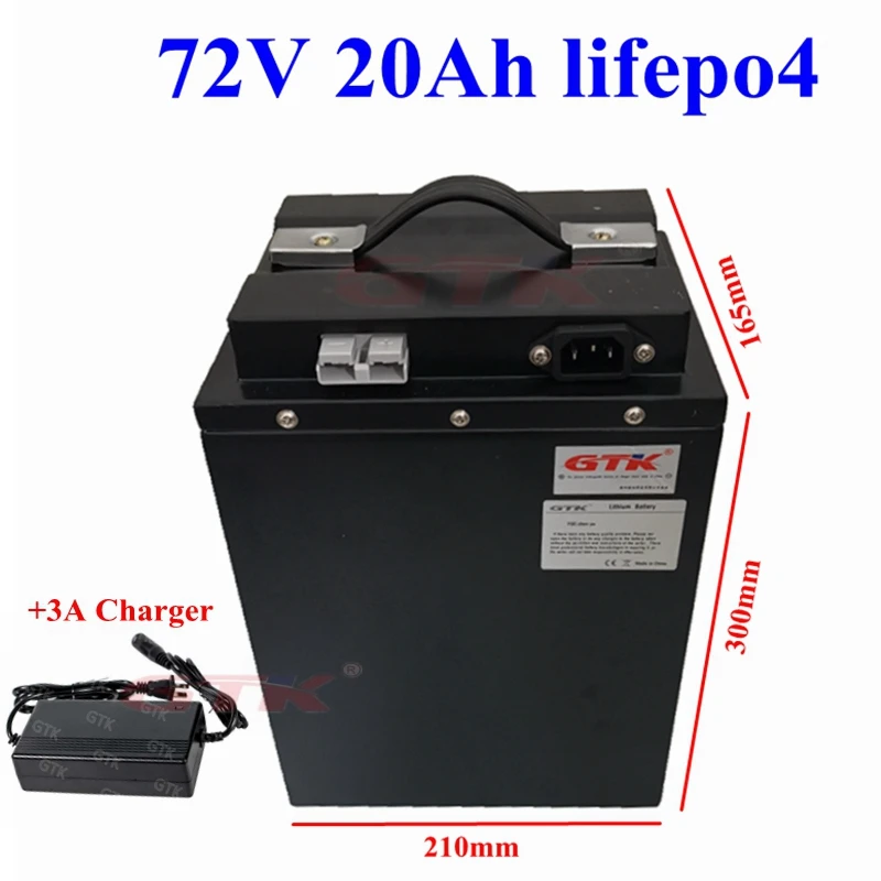 72V 20Ah Lithium lifepo4 battery pack bms 24S for 1500W 2000W 72V