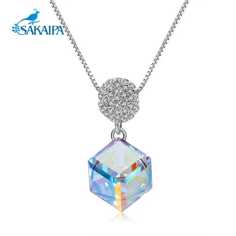 Mystic Цвет Swarovski Element Кристалл колье с кулоном модные украшения цепочки и ожерелья