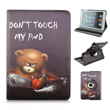 Caso de la Cubierta de Cuero de LA PU y PC 360 Grados Oso no Toque Mi Libreta patrón para el ipad 2/3/4 Aire 1 2 Mini 1 2 3 Pro 9.7