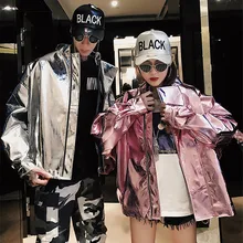 Женская Осенняя модная одежда для пар, куртка, ветровка, пальто, свободная верхняя одежда, уличная одежда Harajuku, индивидуальная Лазерная куртка, кардиганы