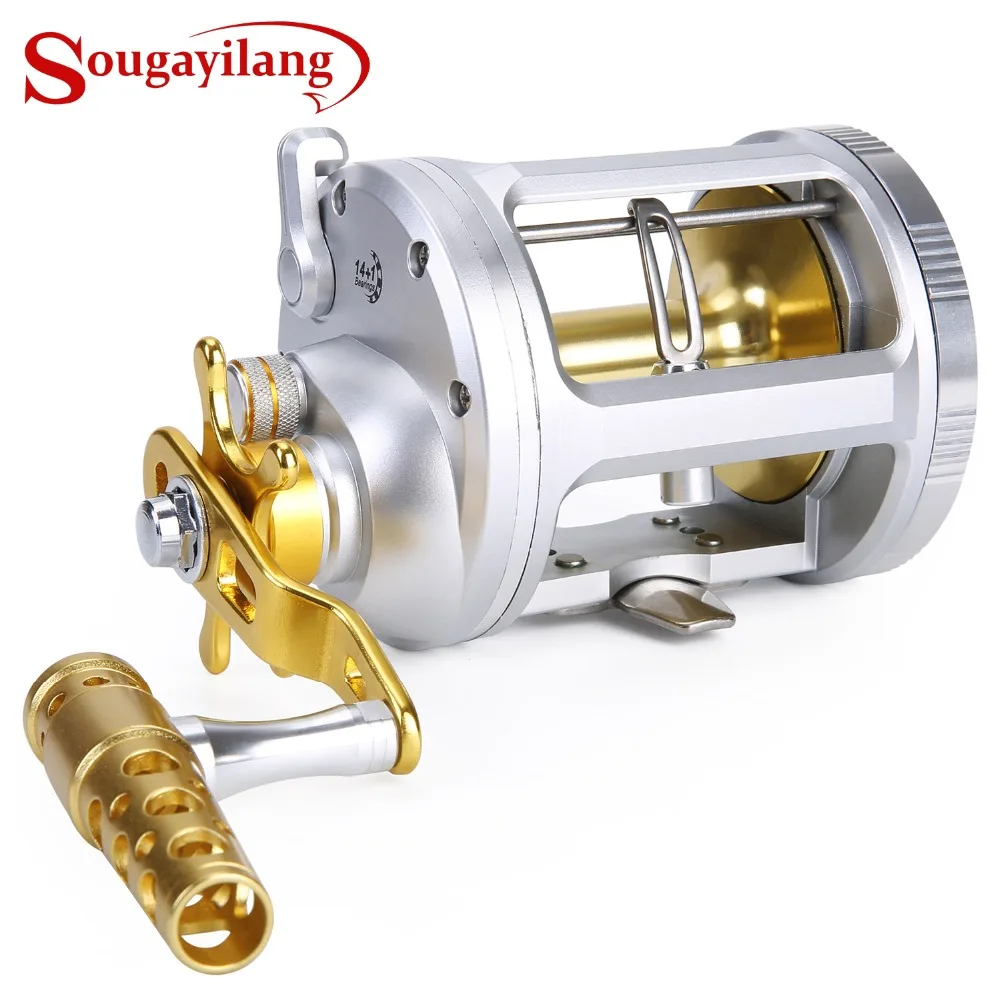 Sougayilang Strong Trolling Fishing Reel Saltwater Freshwater Bait Casting Fishing Reels Right