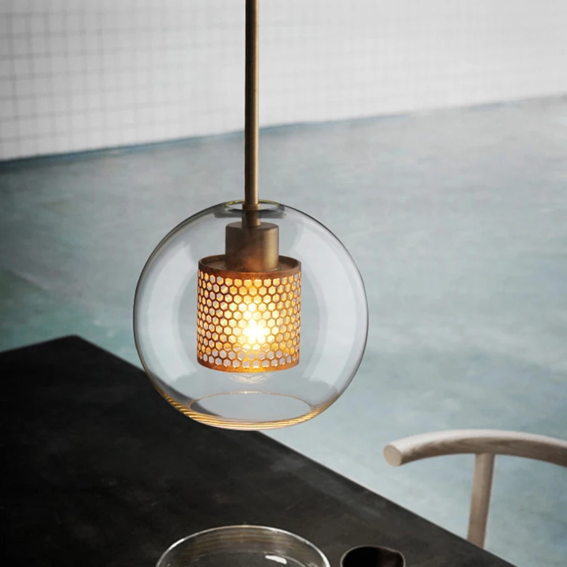Современный минималистичный стеклянный шар с одной головкой E27 светодиодный подвесной светильник индивидуальный декоративный светильник ing для гостиной спальни кафе-бара