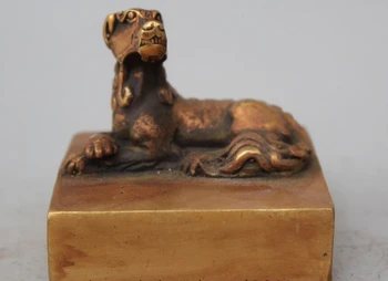 

Old Chinese Heavy Bronze Gild Beast Dragon Statue Dynasty imperial Seal Stamp