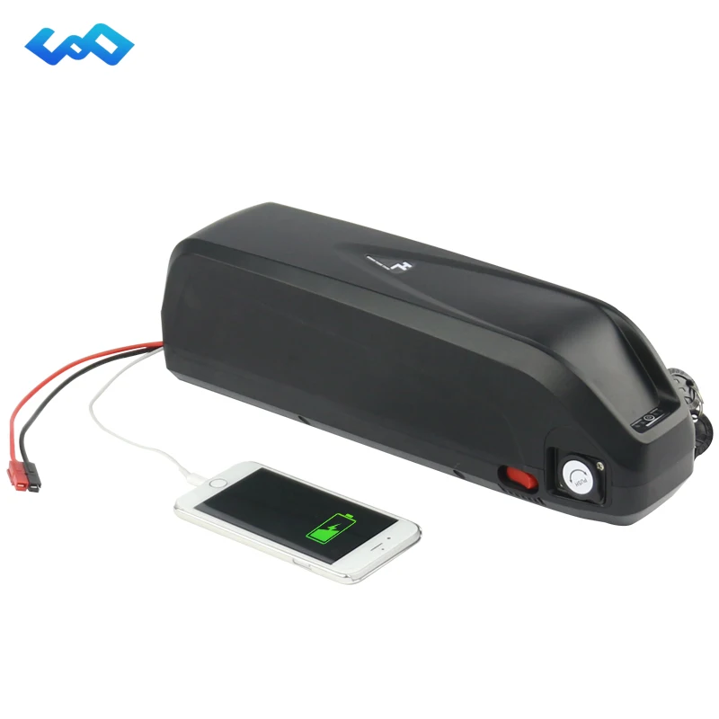 

New Shark Case Battery 36V 16Ah Bottle Battery Pack Electric Bike Lithium Battery Bafang E-Bike Battery+Charger