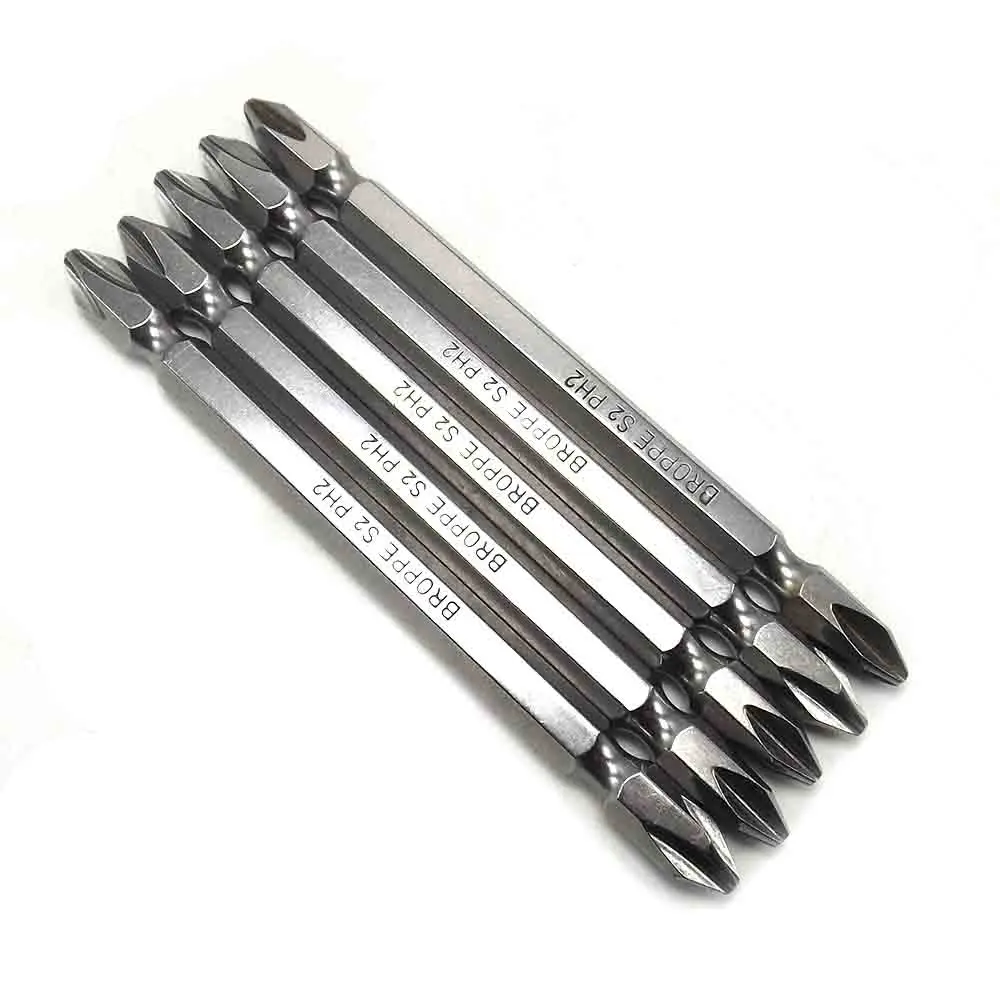 

HOEN 1pcs 100mm PH2 Magnetic Antislip Electric Impact Phillips Double Ended Screwdriver Bits Set Quick Release 1/4" Hex Shank