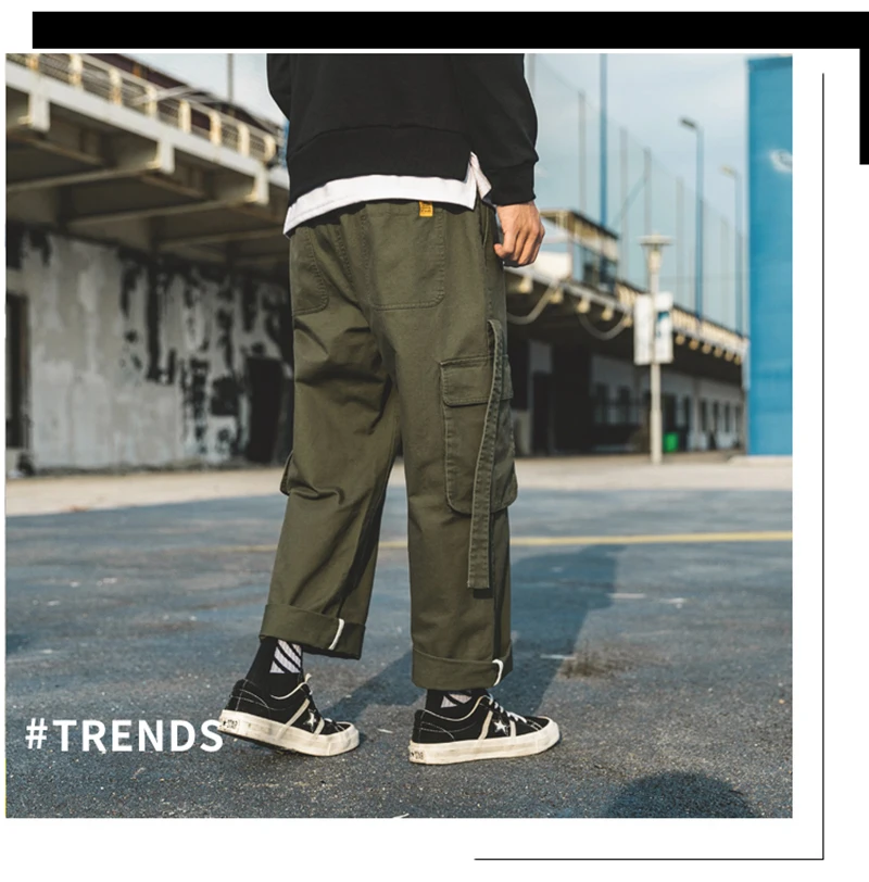 Korean Streetwear Harajuku Pants Men Fashion Street Style Cargo Pants  (11)