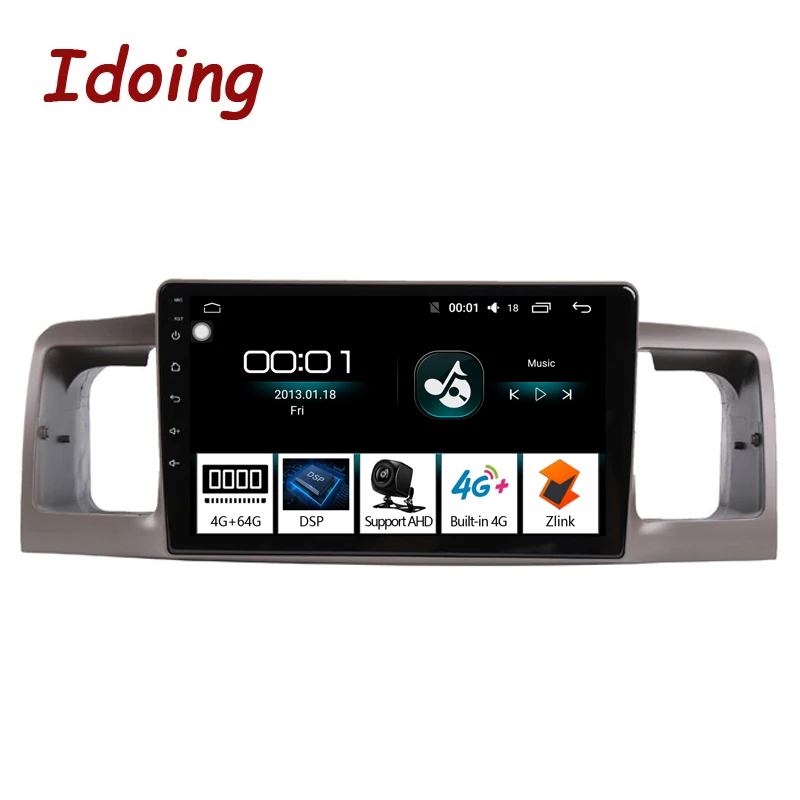 

Idoing 9" 2.5D IPS Android 8.1 Car DVD Multimedia Player GPS For Toyota Corolla EX 2007-2012 DSP 4G+64G GPS Navigation NO 2din
