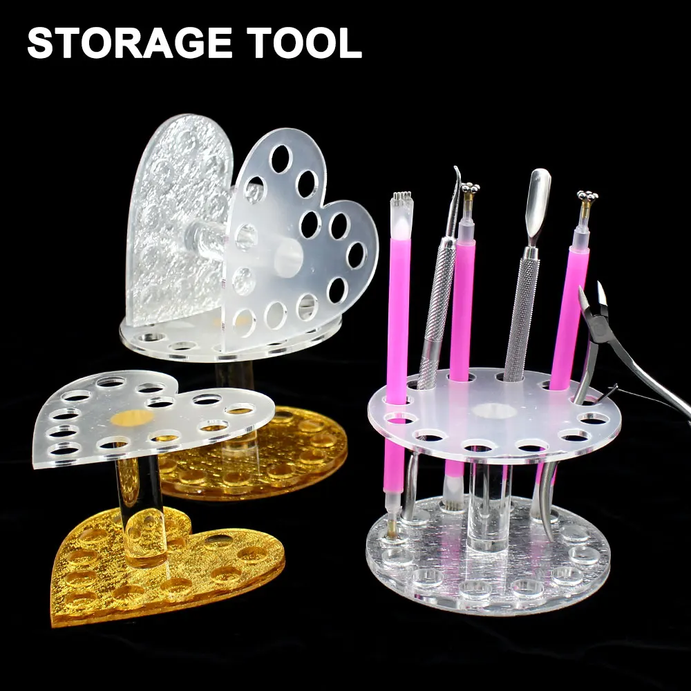 

NOQ Dotting Pen Heart Shape Holder Nail Brush Acrylic Nail Art Tool Display Penholder Shelf Storage Box Cosmetic Organizer