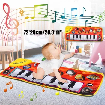 

72x28cm Soft Touch Baby Plays Mat Keyboard Piano Musical 8 Instruments Singing Carpet Children Kids Baby Mat Sleeping Carpet