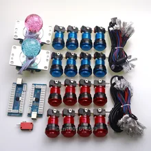 Arcade DIY Kits Parts MAME USB Encoder + 2 x LED 4/8 Way Joystick + 16x LED Illuminated Push Button For Raspberry PI Retropie 3B
