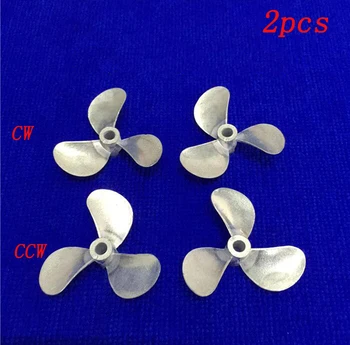 

2PCS RC Vessel Zinc Alloy Three-blade Propeller Diameter 44MM Aperture 4MM CW/CCW Props for Simulation Ship Model Parts