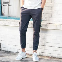 Enjeolon брендовые длинные брюки мужские спортивные брюки мужские черные повседневные штаны мужские брюки с карманами Большие размеры 3XL спортивные брюки K6257