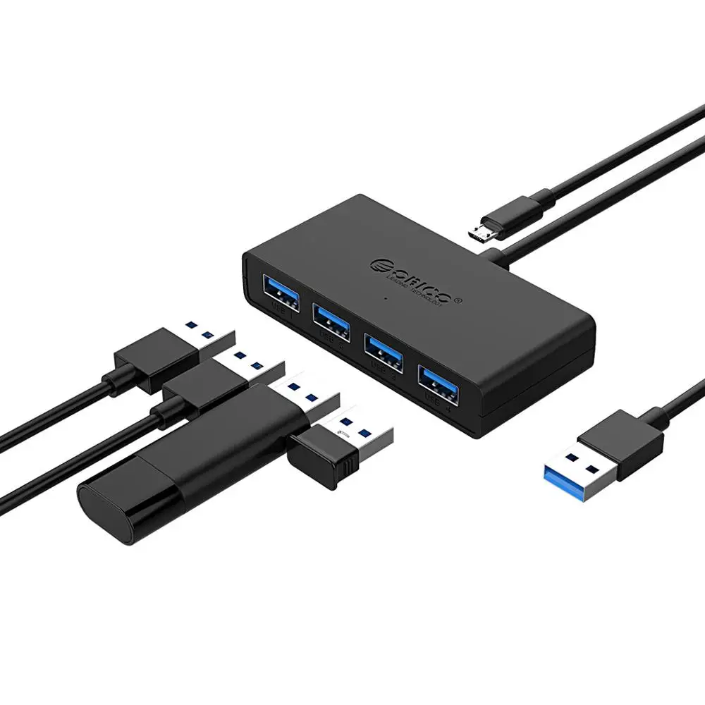 ORICO высокоскоростной 4 порта USB3.0 концентратор USB порт USB микро порт концентратор зарядный концентратор USB разветвитель для Apple Macbook Air ноутбук ПК планшет