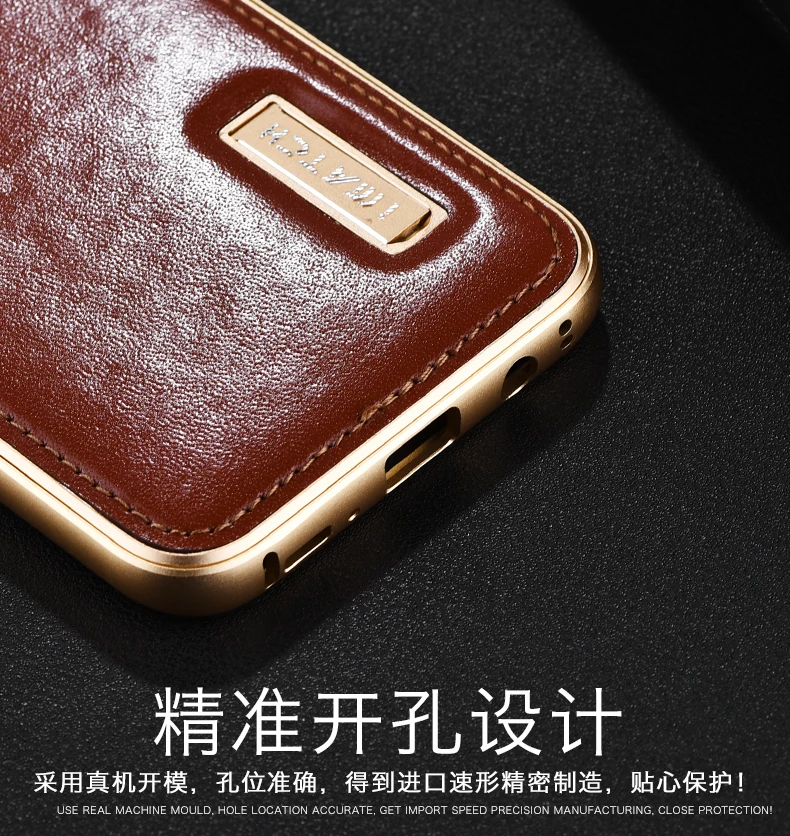 iMatch чехол для samsung Galaxy S8 S8 Plus Роскошный чехол из натуральной кожи для телефона s сумки Алюминиевый металлический бампер задняя крышка чехол