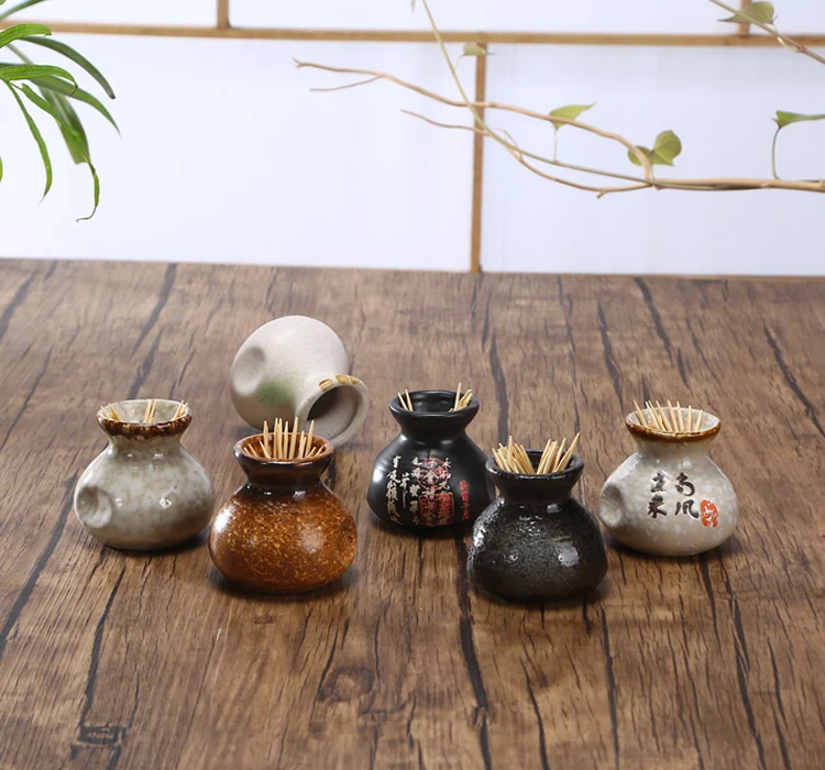 اليابانية نوع الحاويات الراقية الأزياء عالية الجودة السيراميك حامل عصي الأسنان هدية مربع الحلي المنزل الجدول الديكور