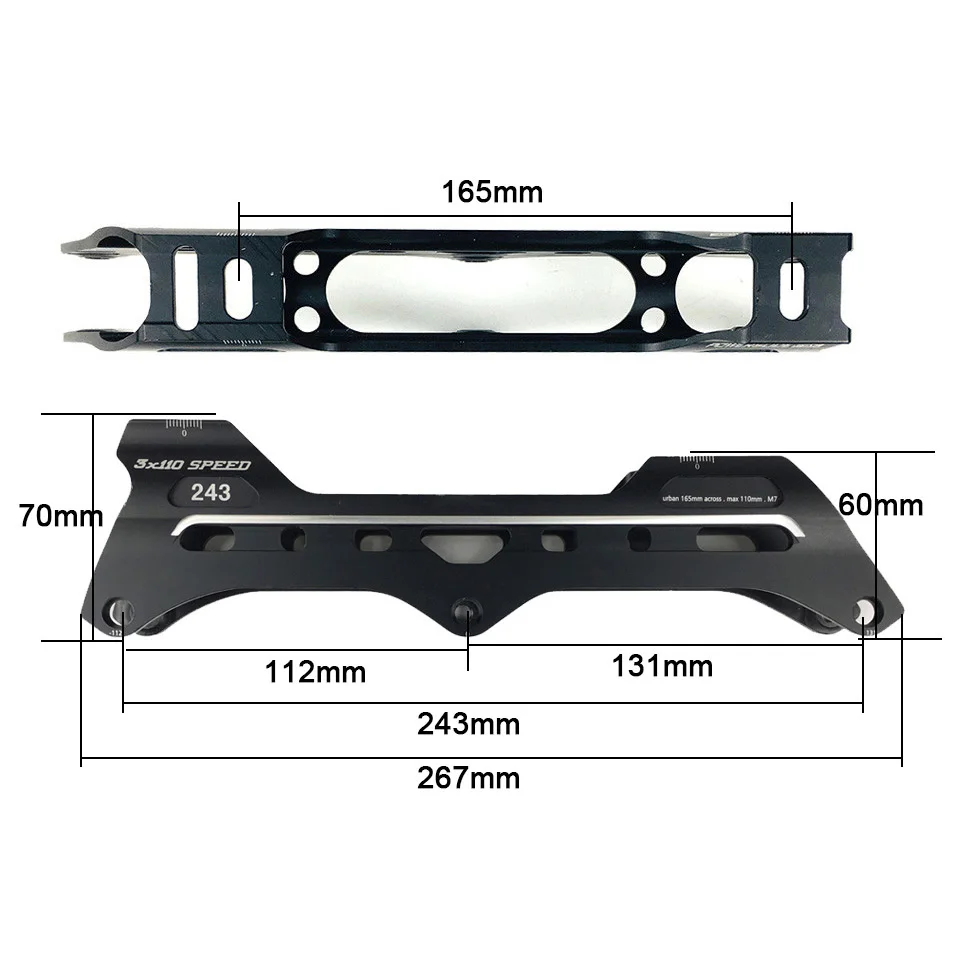JEERKOOL скоростные роликовые коньки 3*110 мм рамки 243 мм с 100 мм или 110 мм Powerslide колеса для 165 мм Монтажное расстояние DJ75