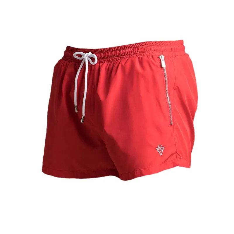 Новинка, мужские спортивные шорты для фитнеса бодибилдинга, мужские летние повседневные крутые шорты, мужские шорты для бега, тренировок, пляжа, брендовая одежда - Цвет: Красный