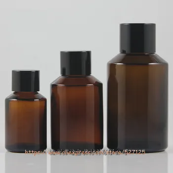 

30ml 60ml 125ml amber brown(Natural) glass bottle with lid.lotion/hand wash/Shampoo/moisturizer/facial water bottle