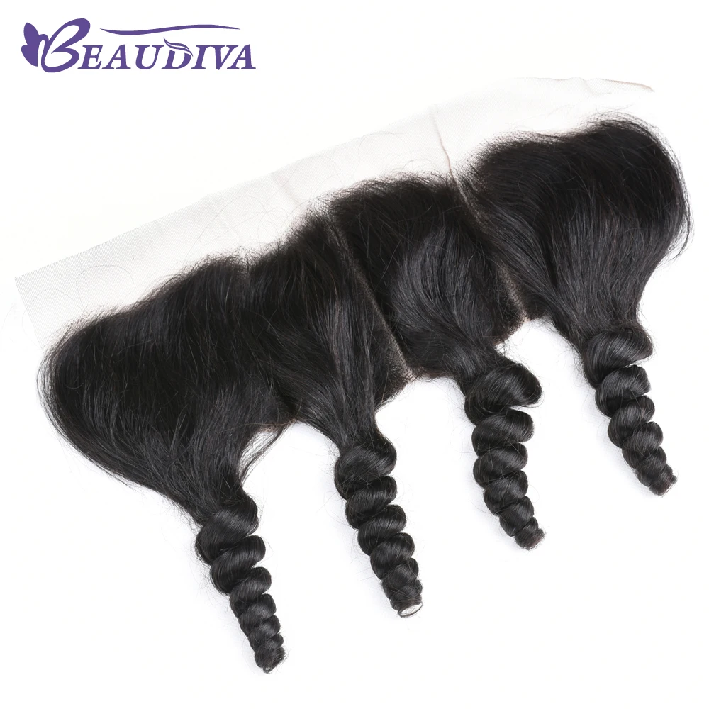 Brazilian Loose Wave With Closure 3 Bundles With 13*4 Free Part Ear to Ear Lace Frontal Remy Brazilian Human Hair Weave Bundles