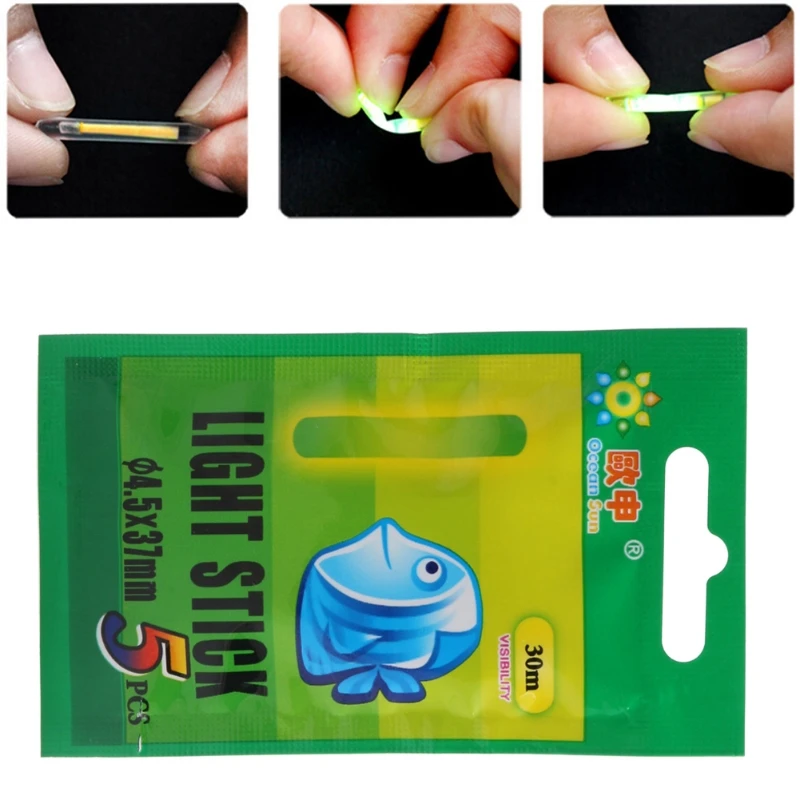 

50pcs/set Fishing Float Fluorescent Lightstick Light Night Float Rod Lights Dark Glow Stick for Fishing/PartyMulti-Color 4.5*37m