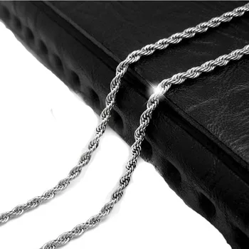 

Polished Stainless Steel Twist Chain Necklace Titanium Chain Male Jewelry Accessories Wholesale