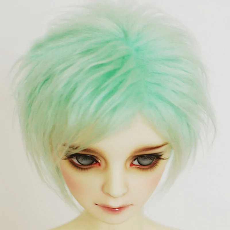 

BJD Plush Wig Short Light Green For 1/4 1/3 17" 24" Tall BJD doll MSD SD DK DZ AOD DD Doll FREE SHIPPING