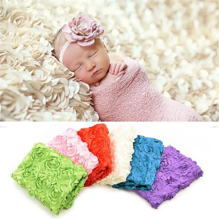 

1PC Swaddle Baby Soft Blanket Newborn Baby Boy Girl Rose Soft Blanket Photography Props Wrap Bebe Solid Swaddle 0-6 months