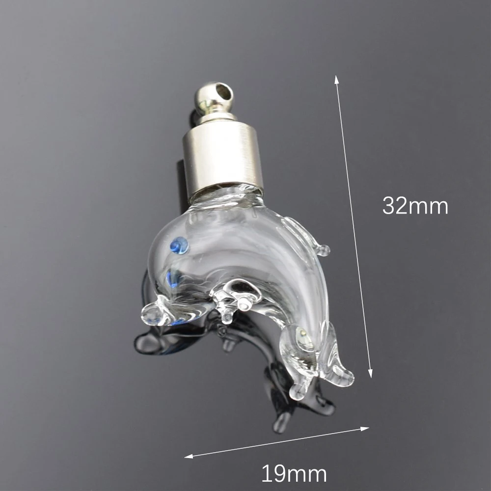 100 шт. стеклянные подвески в виде дельфина с винтовой крышкой|glass vial pendant|vial pendantglass