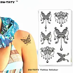 Nu-TATY боди-арт Большая Бабочка Фея временный боди-арт вспышка тату наклейка 10*17 см водостойкая хна поддельные татуировки на стену