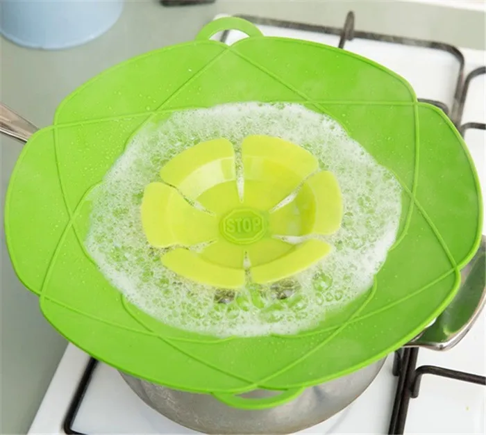 Splatter Guard Pot Pan Lid Flower Shape Cookware Parts Green Red
