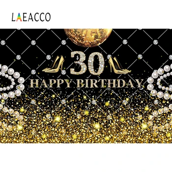 

Laeacco Birthday Ceremony Headboard Wall 30th 40th 50th Portrait Scene Photographic Background Photography Photo Studio Backdrop