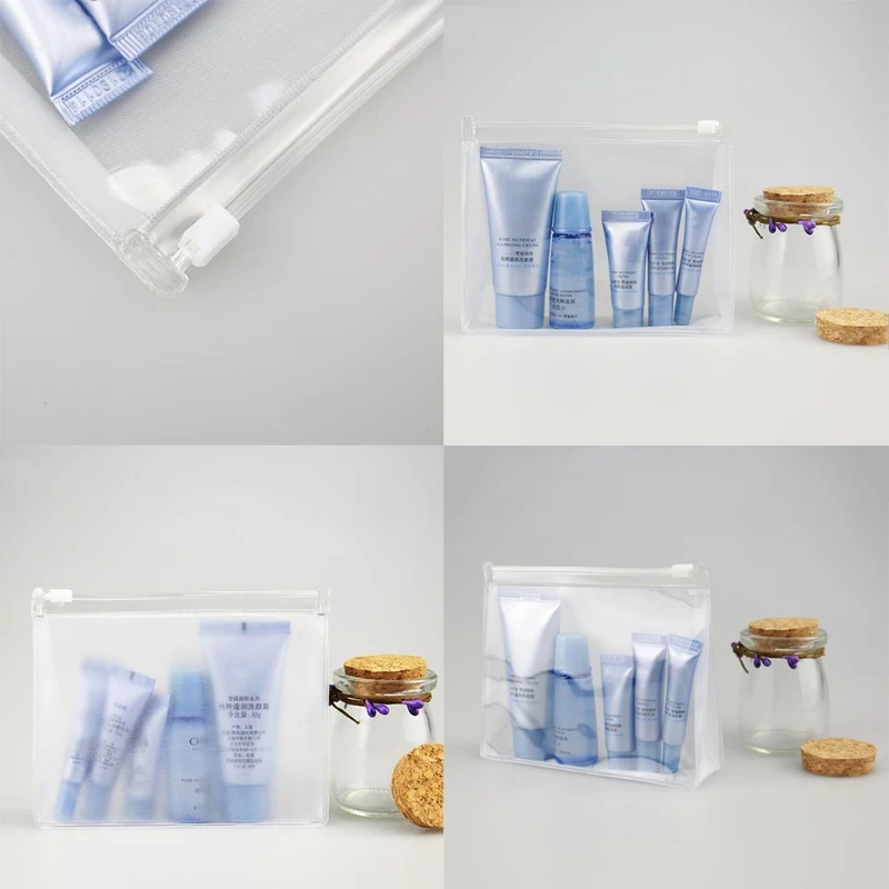 النساء للماء PVC واضح حقيبة سفر لمستحضرات التجميل ماكياج المنظم المحمولة سستة أكياس شفافة 15x3.5x12 سنتيمتر