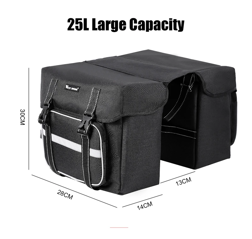 Top WEST BIKING 25L Bicycle Bags MTB Bike Rear Bag bolsa bicicleta Rear Seat Trunk Bag Bicycle Pannier Luggage Carrier Cycling Bags 1