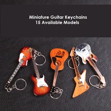 IM drewniany miniaturowy brelok do gitary z 15 różnymi modelami gitara z podwójnymi szyjkami tanie i dobre opinie guitar Keychain