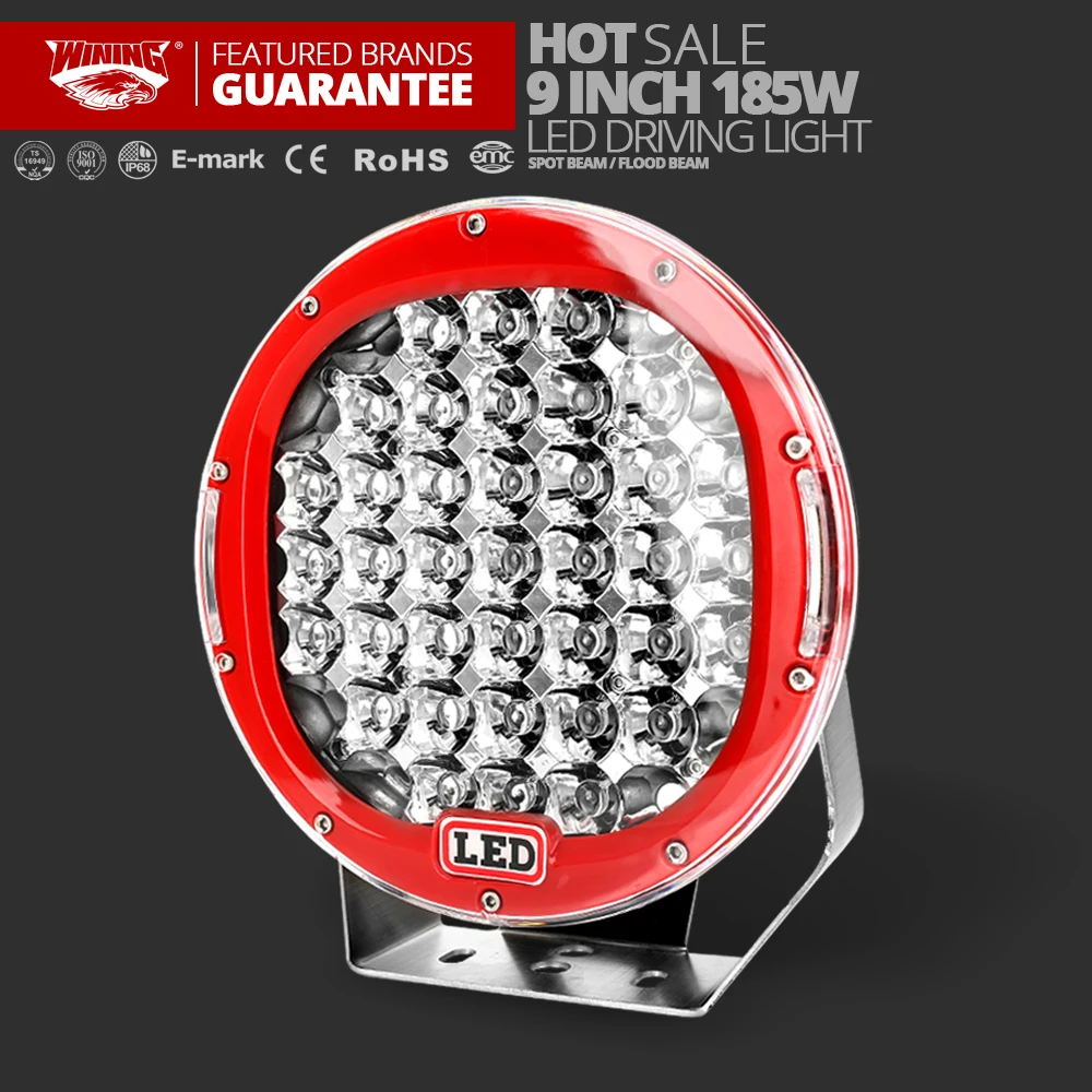 

Quality Assurance 185W Round 9" Led Work Light Fog Headlight 12V 24V Off road 4WD 4x4 Led Spotlight Black Led Driving Lighting