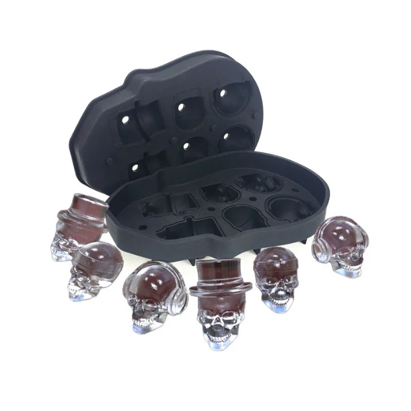 

NEW Silicone 3D Skull Ice Cube + Funnel Chocolate Mold Cocktails Whisky Ice Mould Tray Makers Bar Party Cocktail